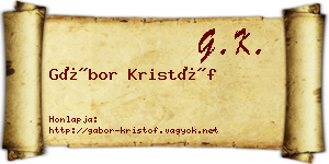 Gábor Kristóf névjegykártya